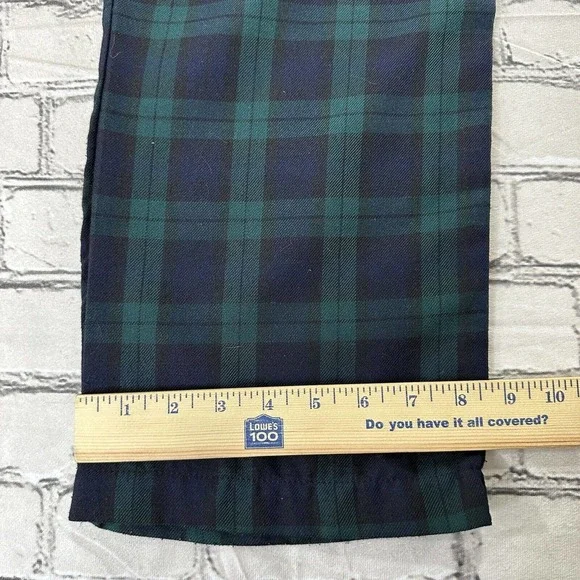 Vintage Golf Plaid Green And Blue Cargo Pants Made In USA sz Large GB Flag Patch